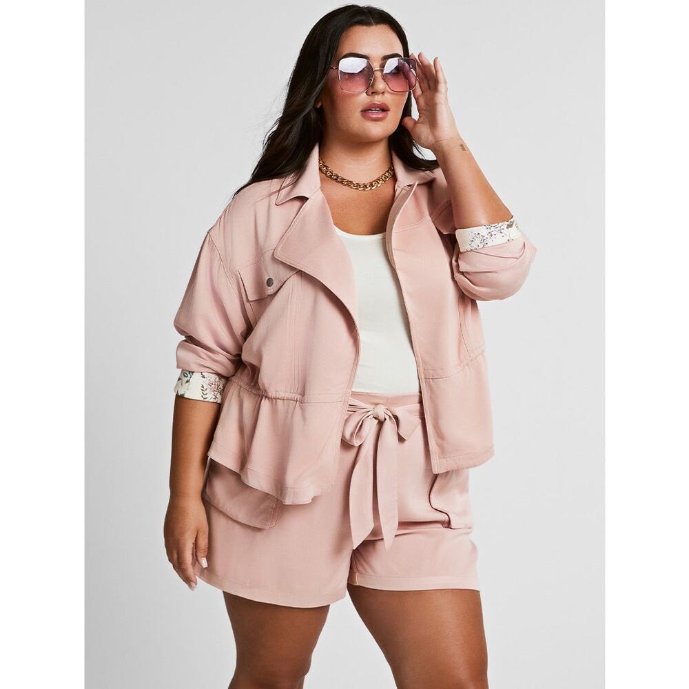 FRYE | Women's Moto Jacket NEW Plus Size 3X Millennial Pink Floral Cottagecore